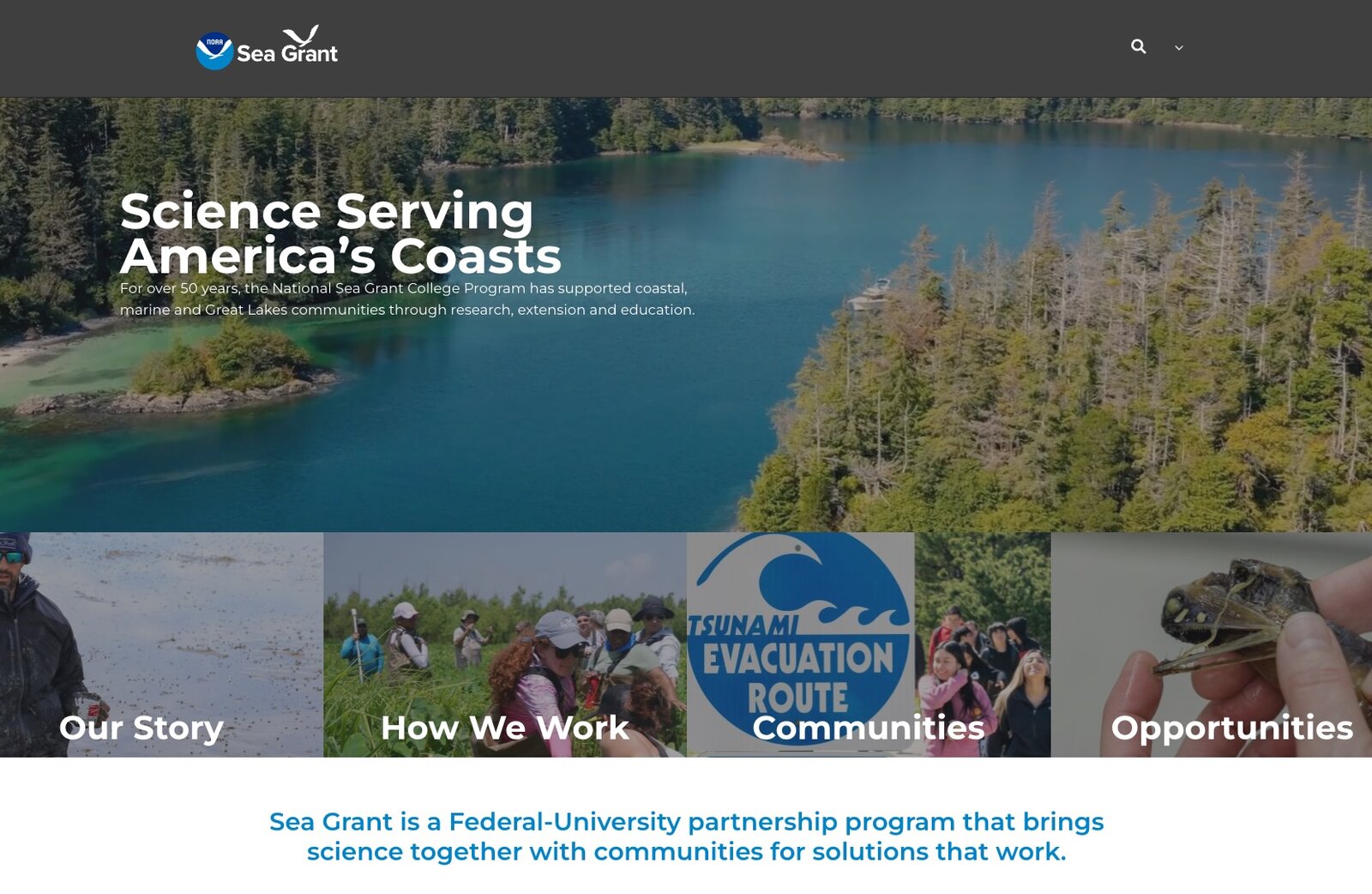 Coastal grants management reference image from Dylan’s existing portfolio.