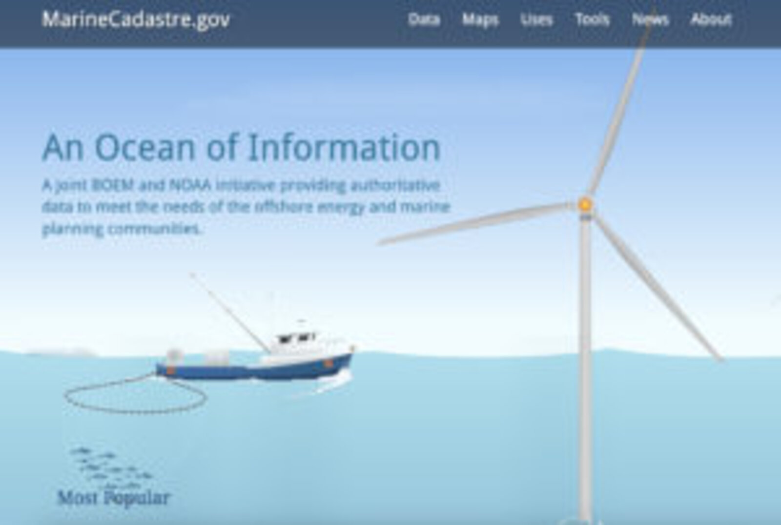Marine data viewer reference image from Dylan’s existing portfolio.